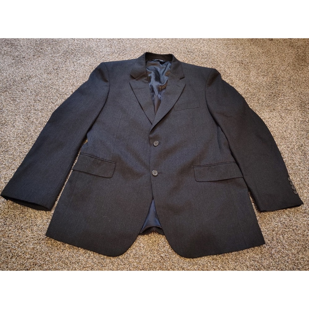Jos. A. Bank Mens 43R Blazer Sport Coat Charcoal Grey Wool Cashmere Blend
